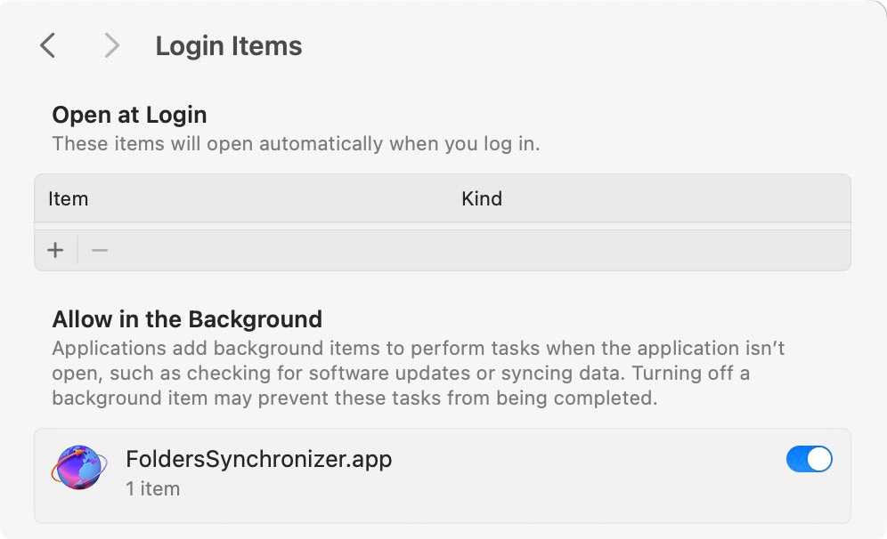 login items login items
