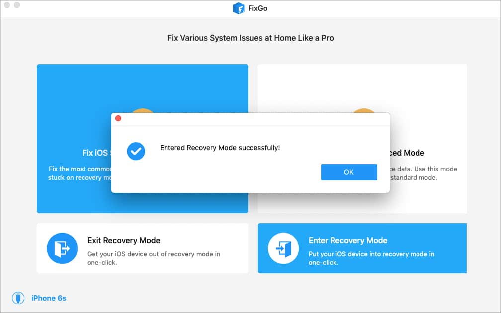 click enter recovery mode in fixgo click enter recovery mode in fixgo